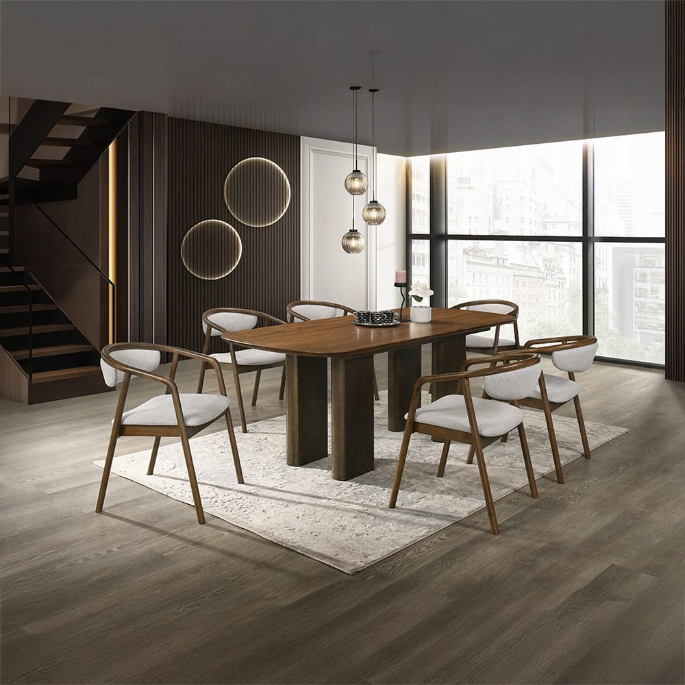 ACME Furniture - Delina - Dining Table - Chenille & Walnut - DN04585 view 5