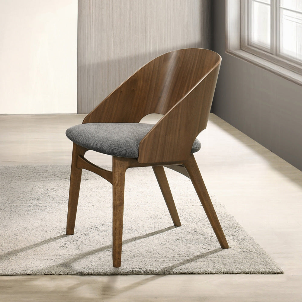 ACME Furniture - Delmon - Side Chair (Set of 2) - Fabric & Dark Walnut - DN06271 view 5