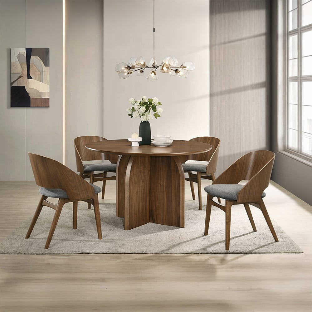 ACME Furniture - Delmon - Side Chair (Set of 2) - Fabric & Dark Walnut - DN06271 view 6
