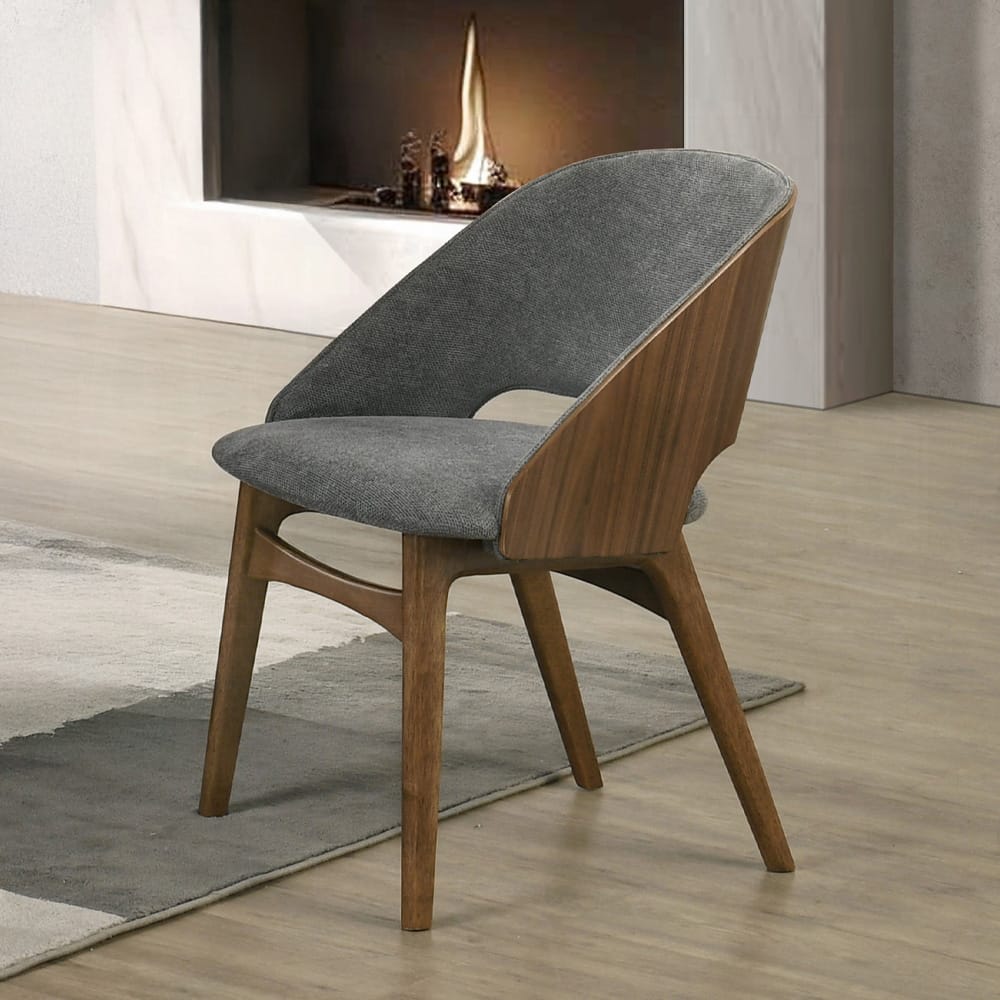 ACME Furniture - Delmon - Side Chair (Set of 2) - Fabric & Dark Walnut - DN06272 view 5