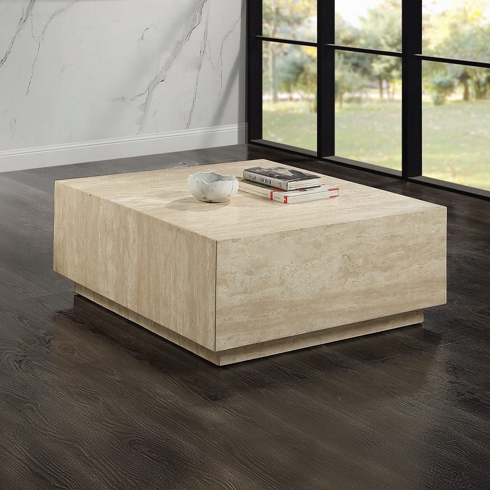 ACME Furniture - Deon Coffee Table - Beige Travertine - LV04245 view 4