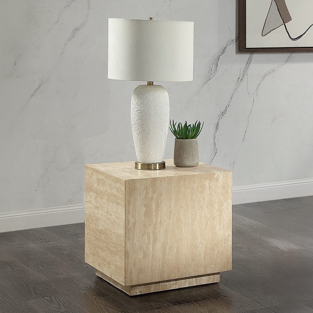ACME Furniture - Deon End Table - Beige Travertine - LV04246 view 4