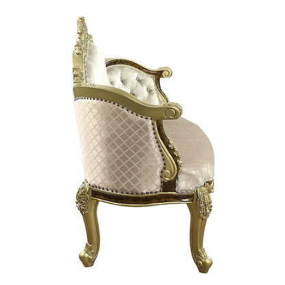 ACME Furniture - Desiderius Bench - Beige Fabric, Antique Gold & Hand Paint Brown - BD20007 view 3