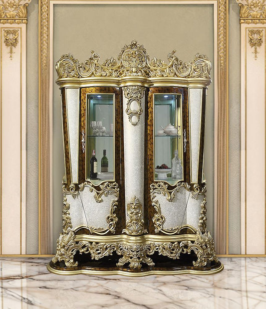 ACME Furniture - Desiderius Curio - Antique Gold & Hand Paint Brown - DN60003 veiw 1