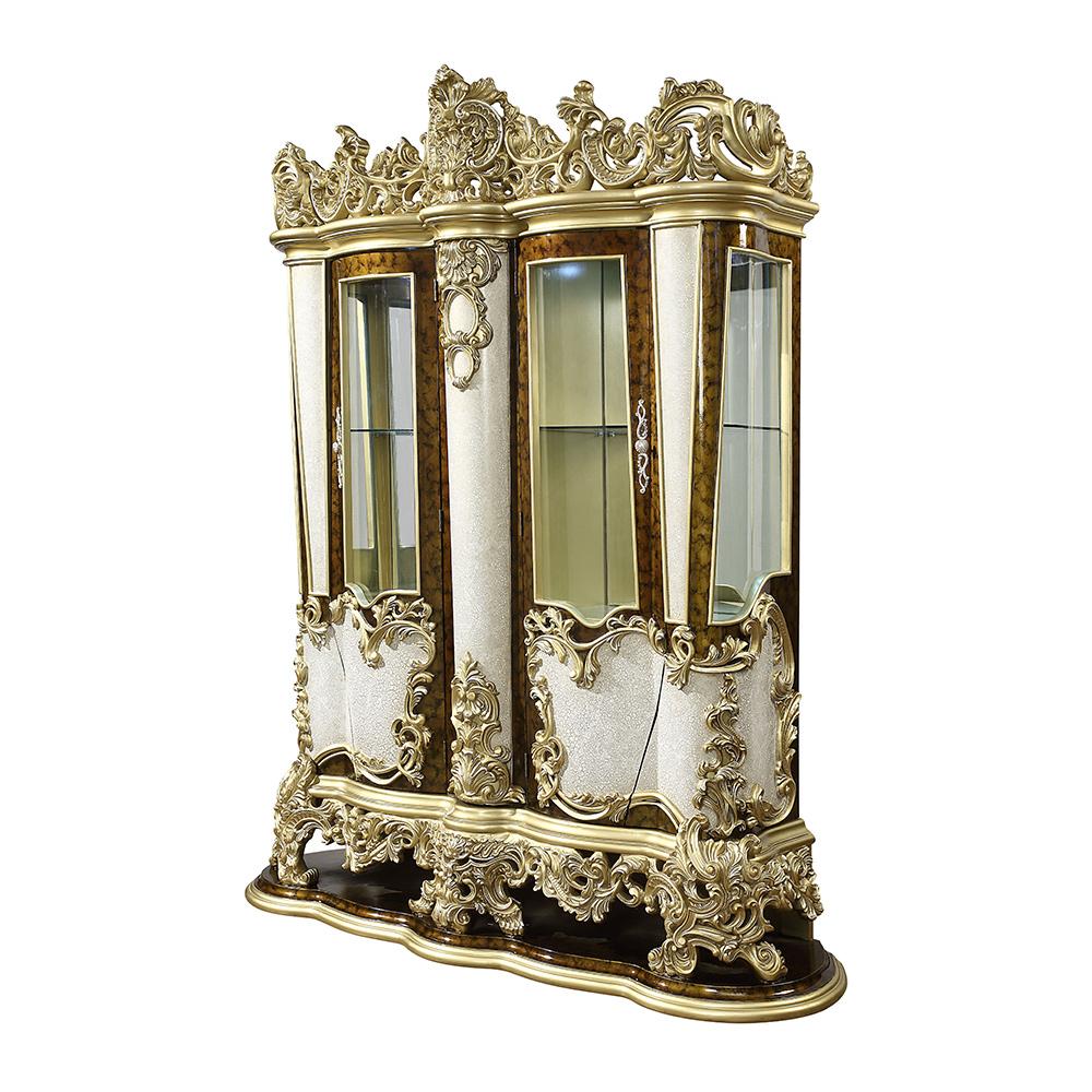 ACME Furniture - Desiderius Curio - Antique Gold & Hand Paint Brown - DN60003 veiw 2