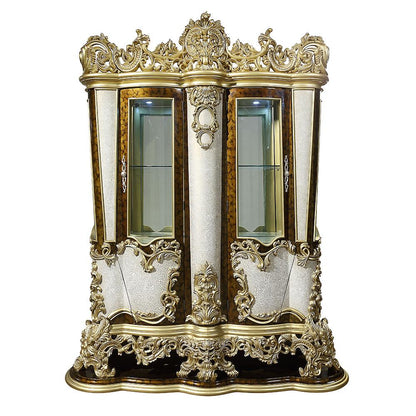 ACME Furniture - Desiderius Curio - Antique Gold & Hand Paint Brown - DN60003 veiw 3
