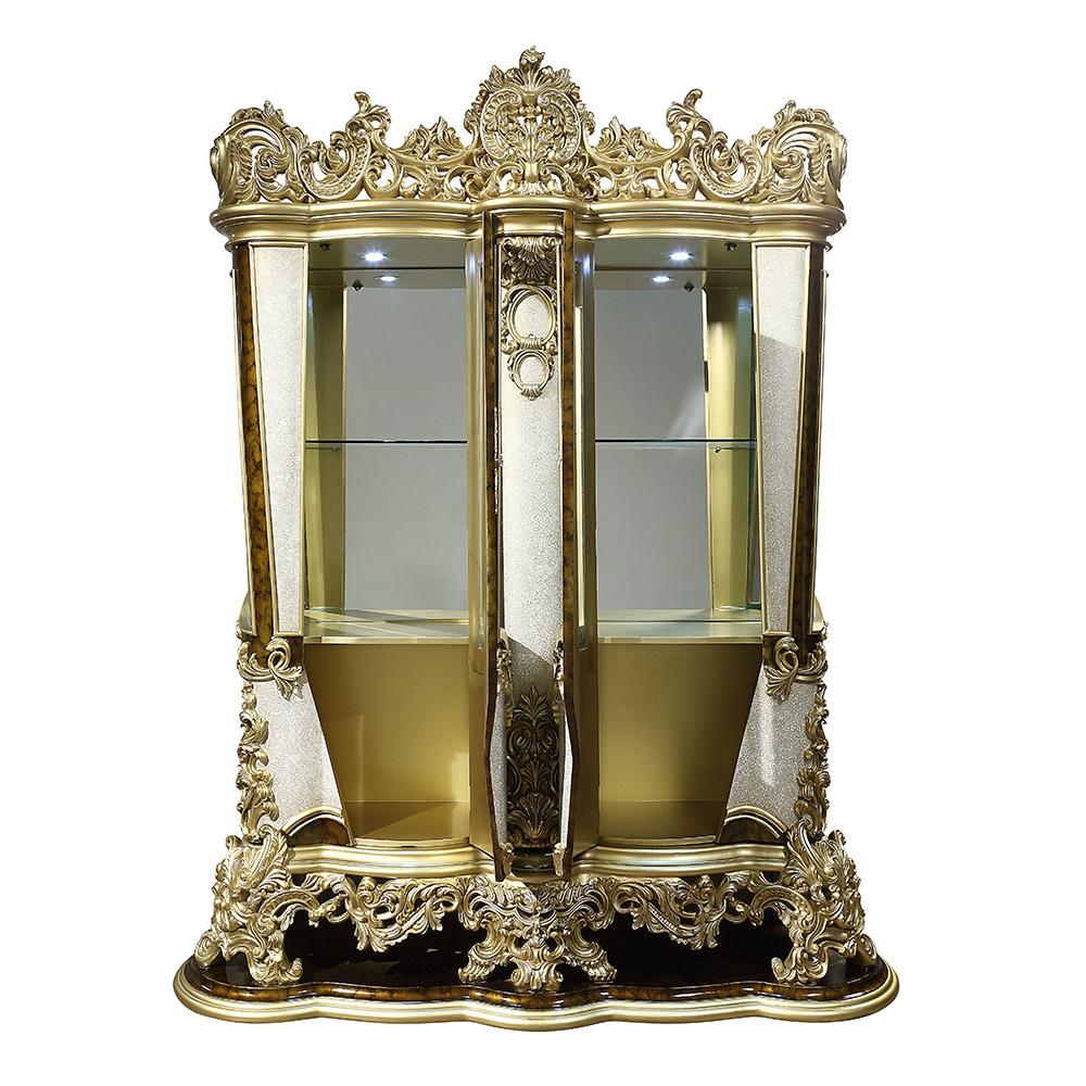 ACME Furniture - Desiderius Curio - Antique Gold & Hand Paint Brown - DN60003 veiw 4