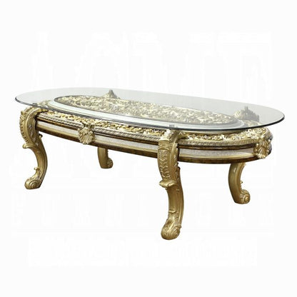 ACME Furniture - Desiderius Dining Table - Antique Gold & Hand Paint Brown - DN60000 view 1