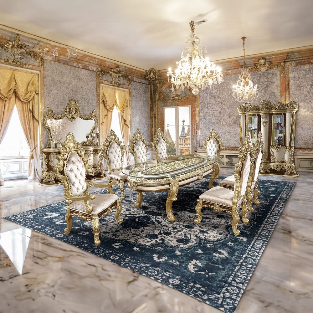 ACME Furniture - Desiderius Dining Table - Antique Gold & Hand Paint Brown - DN60000 view 5