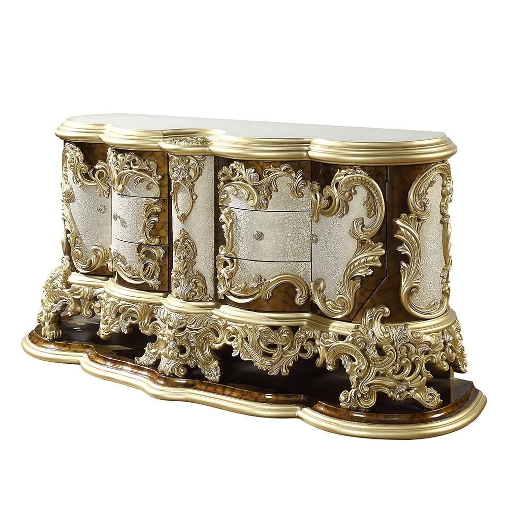 ACME Furniture - Desiderius Dresser - Antique Gold & Hand Paint Brown - BD20005 view 1