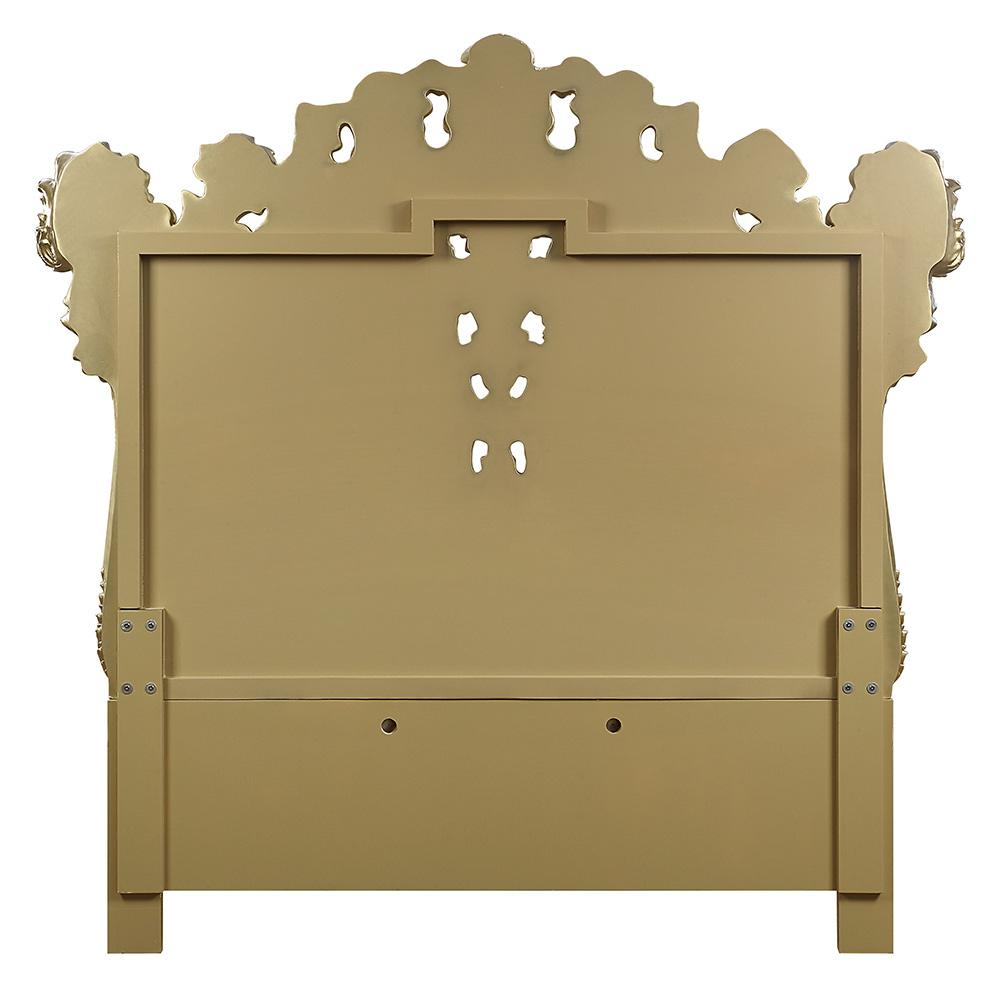 ACME Furniture - Desiderius Eastern King Bed - Beige Fabric, Antique Gold & Hand Paint Brown - BD20001EK veiw 3