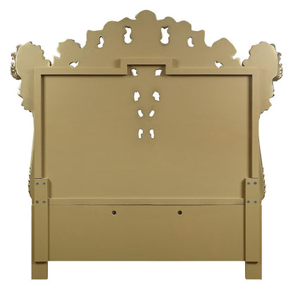 ACME Furniture - Desiderius Eastern King Bed - Beige Fabric, Antique Gold & Hand Paint Brown - BD20001EK veiw 3