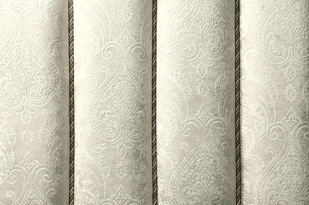 ACME Furniture - Desiderius Eastern King Bed - Beige Fabric, Antique Gold & Hand Paint Brown - BD20001EK veiw 5