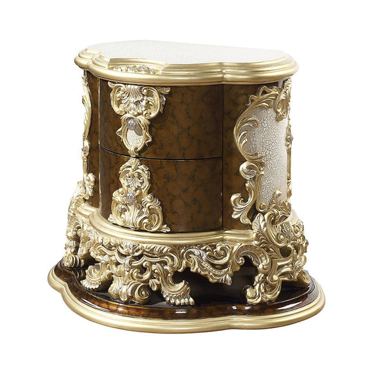 ACME Furniture - Desiderius Nightstand - Antique Gold & Hand Paint Brown - BD20003 view 1