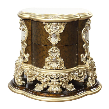 ACME Furniture - Desiderius Nightstand - Antique Gold & Hand Paint Brown - BD20003 view 3