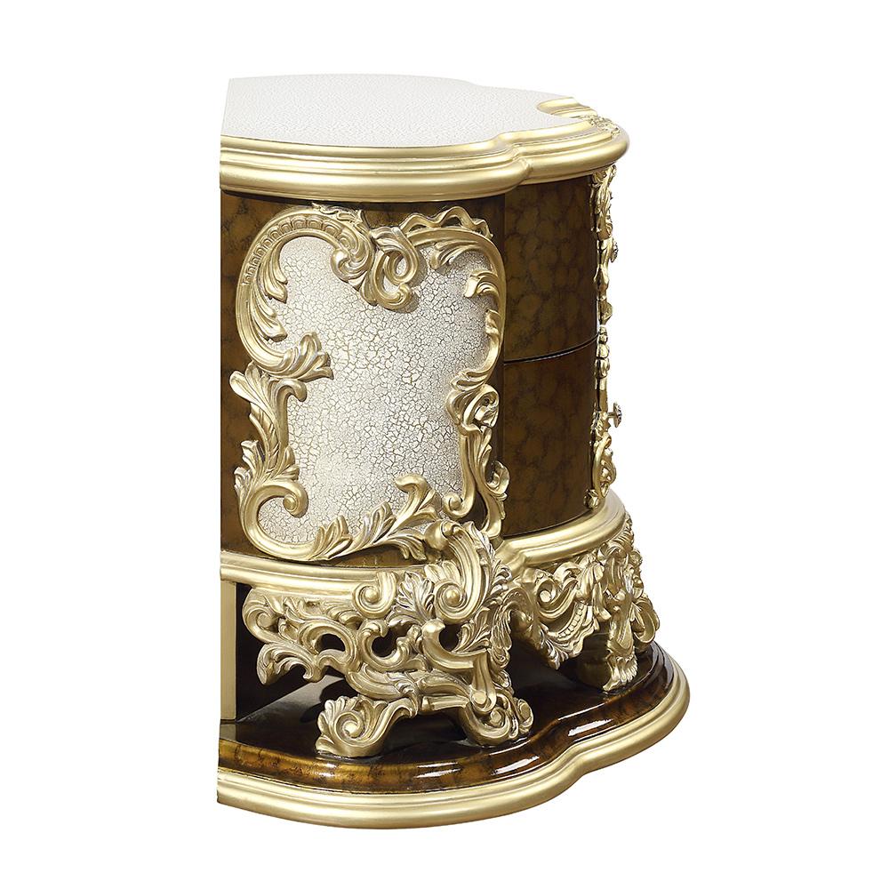 ACME Furniture - Desiderius Nightstand - Antique Gold & Hand Paint Brown - BD20003 view 5