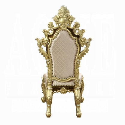 ACME Furniture - Desiderius Side Chair (Set of 2) - Beige Fabric, Antique Gold & Hand Paint Brown - DN60001 view 5