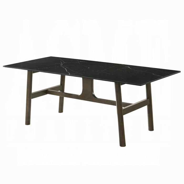 ACME Furniture - Destin Dining Table - Sintered Stone & Walnut Finish - DN03075 view 1