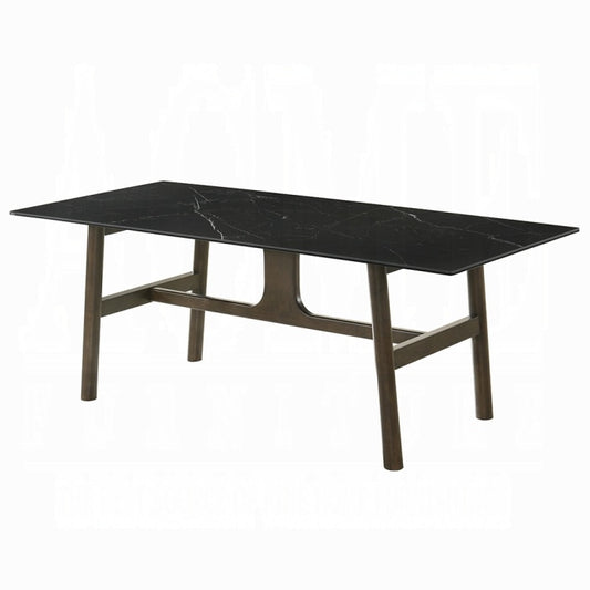 ACME Furniture - Destin Dining Table - Sintered Stone & Walnut Finish - DN03075 view 1