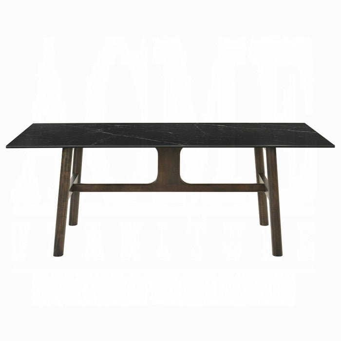 ACME Furniture - Destin Dining Table - Sintered Stone & Walnut Finish - DN03075 view 2