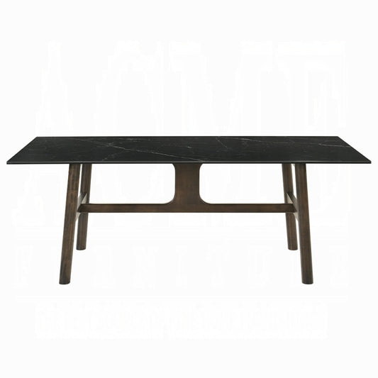 ACME Furniture - Destin Dining Table - Sintered Stone & Walnut Finish - DN03075 view 2