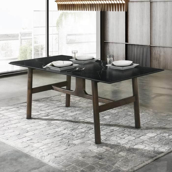 ACME Furniture - Destin Dining Table - Sintered Stone & Walnut Finish - DN03075 view 4