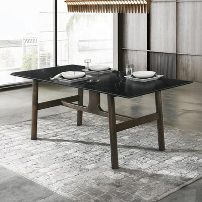 ACME Furniture - Destin Dining Table - Sintered Stone & Walnut Finish - DN03075 view 4
