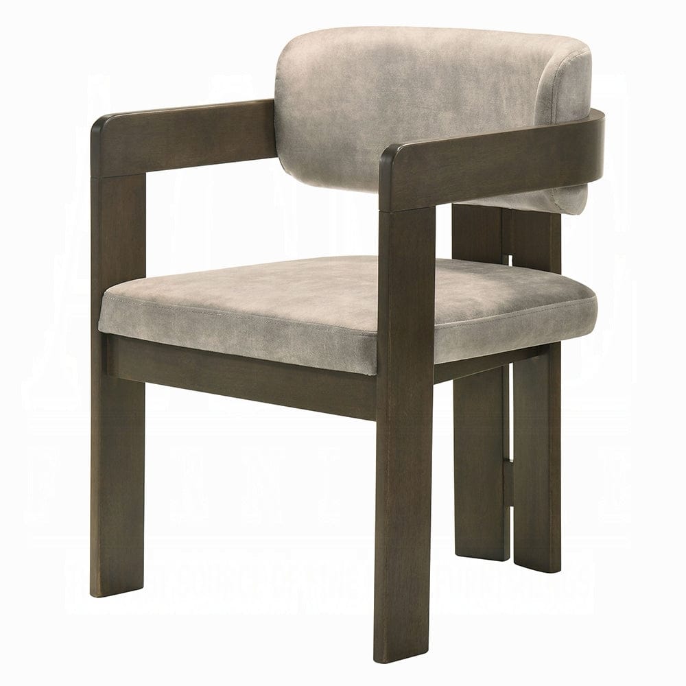 ACME Furniture - Destin Side Chair - Light Gray Fabric & Walnut Finish - DN03076 view 1