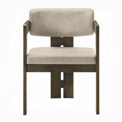 ACME Furniture - Destin Side Chair - Light Gray Fabric & Walnut Finish - DN03076 view 2