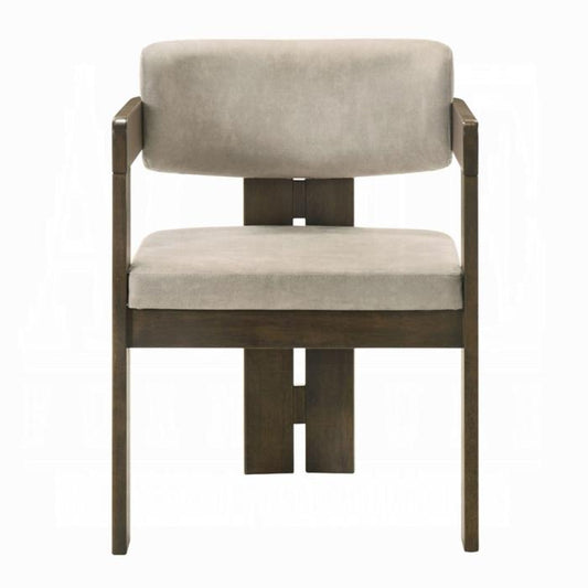 ACME Furniture - Destin Side Chair - Light Gray Fabric & Walnut Finish - DN03076 view 2