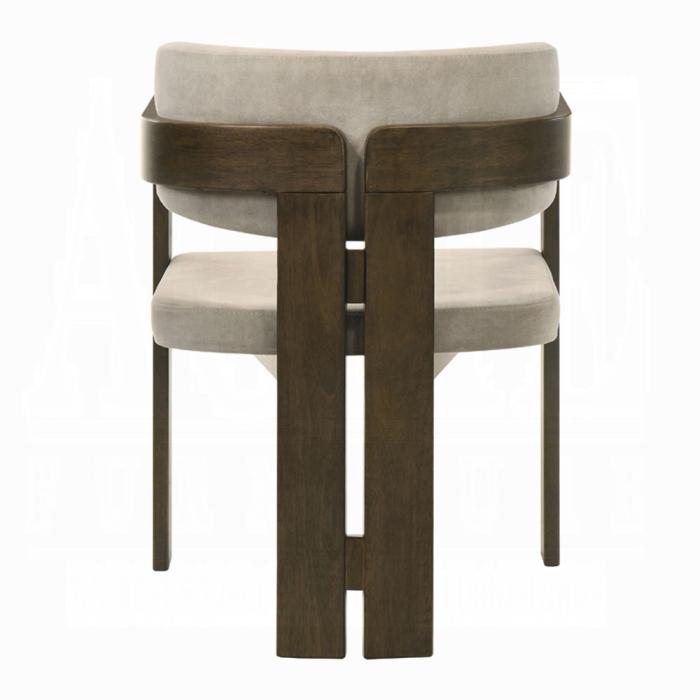 ACME Furniture - Destin Side Chair - Light Gray Fabric & Walnut Finish - DN03076 view 4