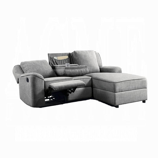 ACME Furniture - Destiny Motion Sectional Sofa - Gray Linen - LV02567 veiw 2