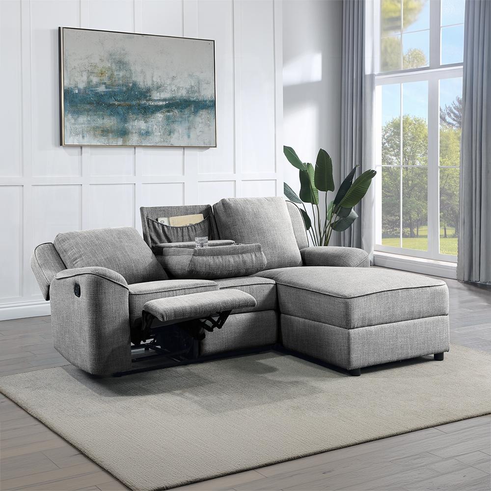 ACME Furniture - Destiny Motion Sectional Sofa - Gray Linen - LV02567 veiw 4