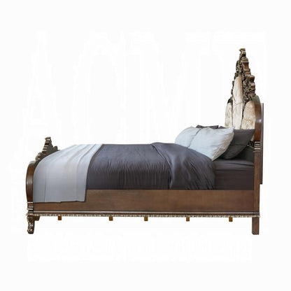 ACME Furniture - Devany Eastern King Bed - Cream Fabric & Cherry Finish - BD03061EK view 3