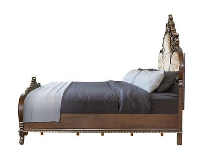 ACME Furniture - Devany Queen Bed - Cream Fabric & Cherry Finish - BD03062Q view 3