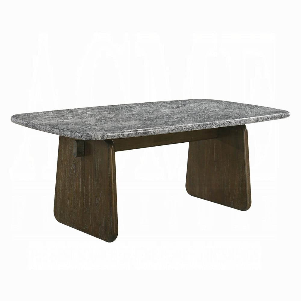 ACME Furniture - Dillon - Dining Table w/Natural Marble Top - Natural Marble Top & Walnut  - DN04815 view 1