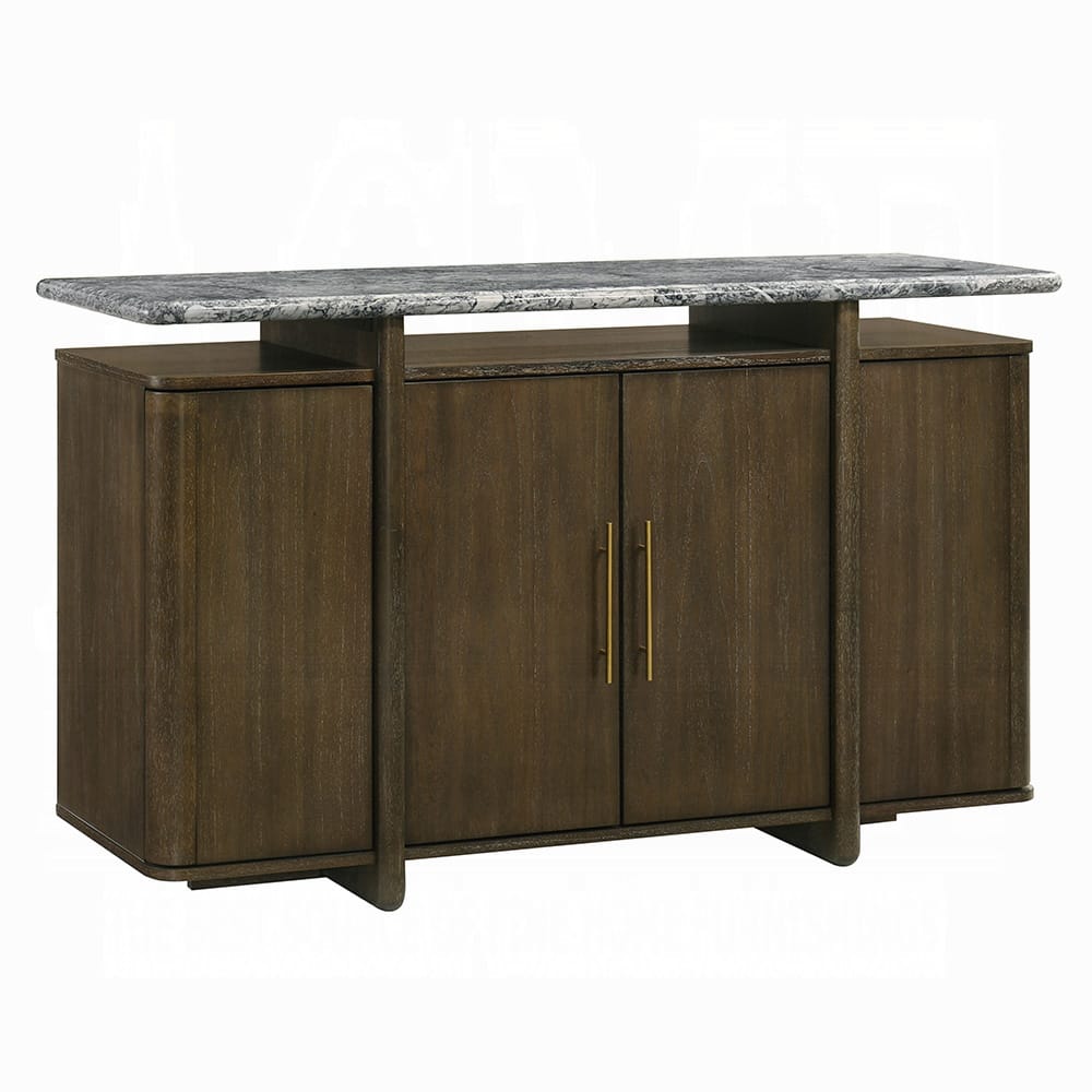 ACME Furniture - Dillon - Server w/Marble Top - Natural Marble Top & Walnut  - DN04818 view 1