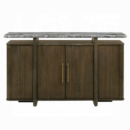 ACME Furniture - Dillon - Server w/Marble Top - Natural Marble Top & Walnut  - DN04818 view 2