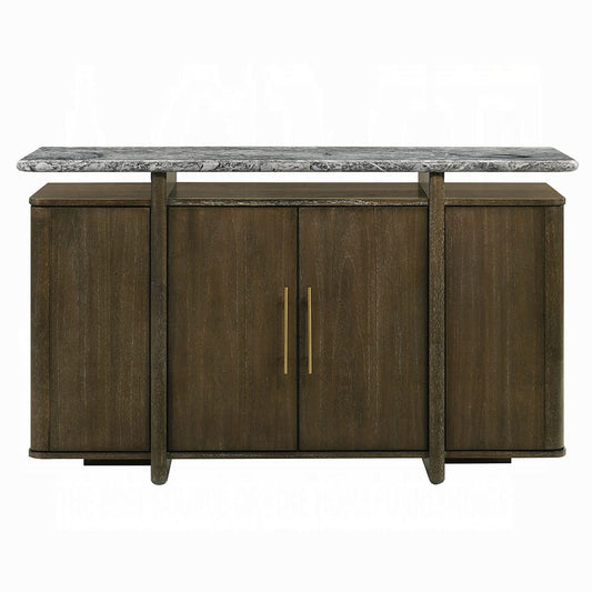 ACME Furniture - Dillon - Server w/Marble Top - Natural Marble Top & Walnut  - DN04818 view 2