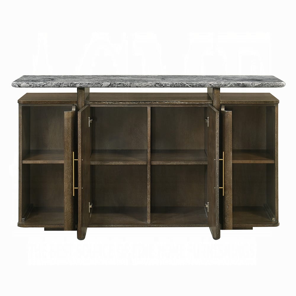 ACME Furniture - Dillon - Server w/Marble Top - Natural Marble Top & Walnut  - DN04818 view 3