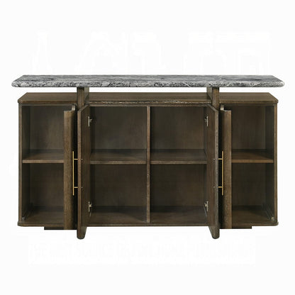 ACME Furniture - Dillon - Server w/Marble Top - Natural Marble Top & Walnut  - DN04818 view 3