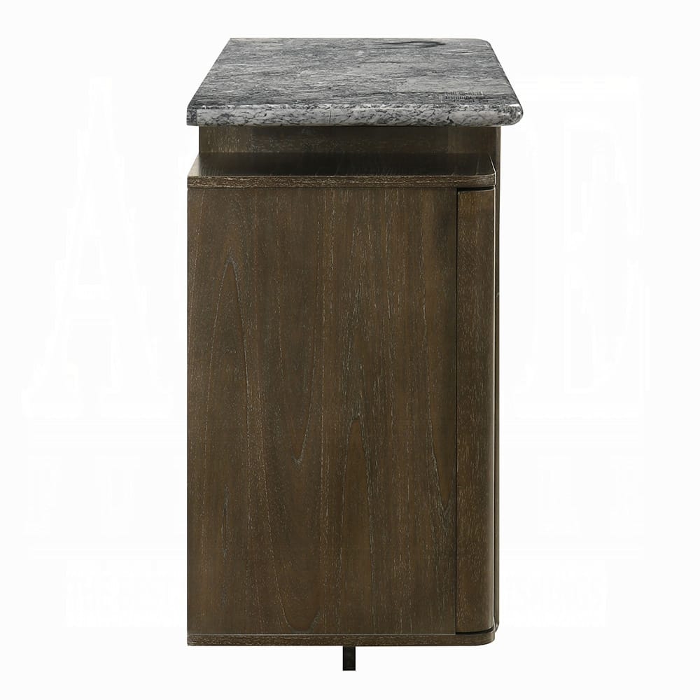 ACME Furniture - Dillon - Server w/Marble Top - Natural Marble Top & Walnut  - DN04818 view 4
