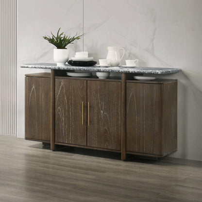 ACME Furniture - Dillon - Server w/Marble Top - Natural Marble Top & Walnut  - DN04818 view 6