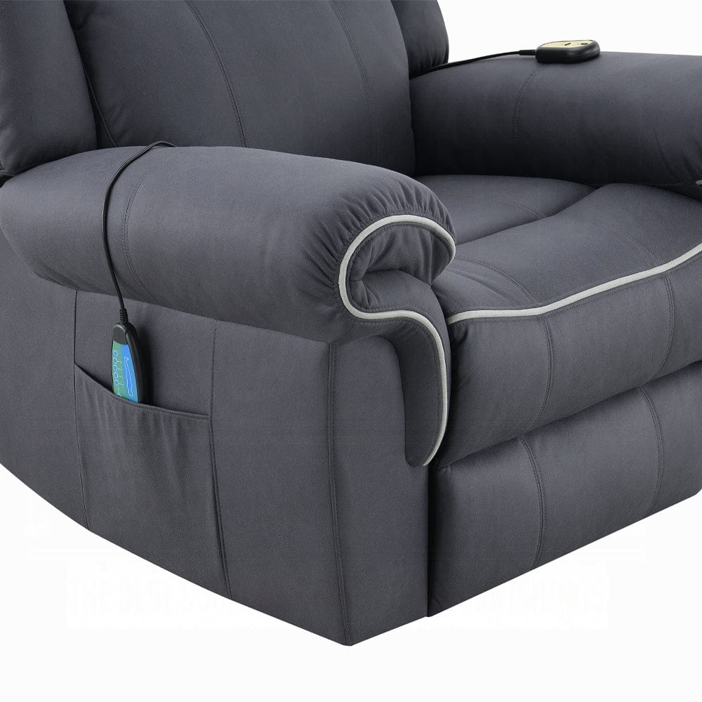 ACME Furniture - Domana Power Recliner w/Lift & Heating & Massage - Dark Blue Fabric - LV04274 view 8