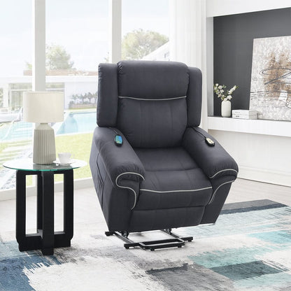 ACME Furniture - Domana Power Recliner w/Lift & Heating & Massage - Dark Blue Fabric - LV04274 view 11