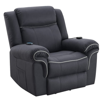 ACME Furniture - Domana - Power Recliner w/Lift & Heating & Massage - Dark Blue Polished Microfiber - LV04274A view 1