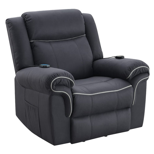 ACME Furniture - Domana - Power Recliner w/Lift & Heating & Massage - Dark Blue Polished Microfiber - LV04274A view 1