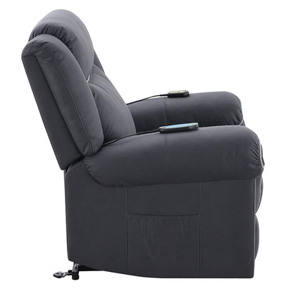 ACME Furniture - Domana - Power Recliner w/Lift & Heating & Massage - Dark Blue Polished Microfiber - LV04274A view 3