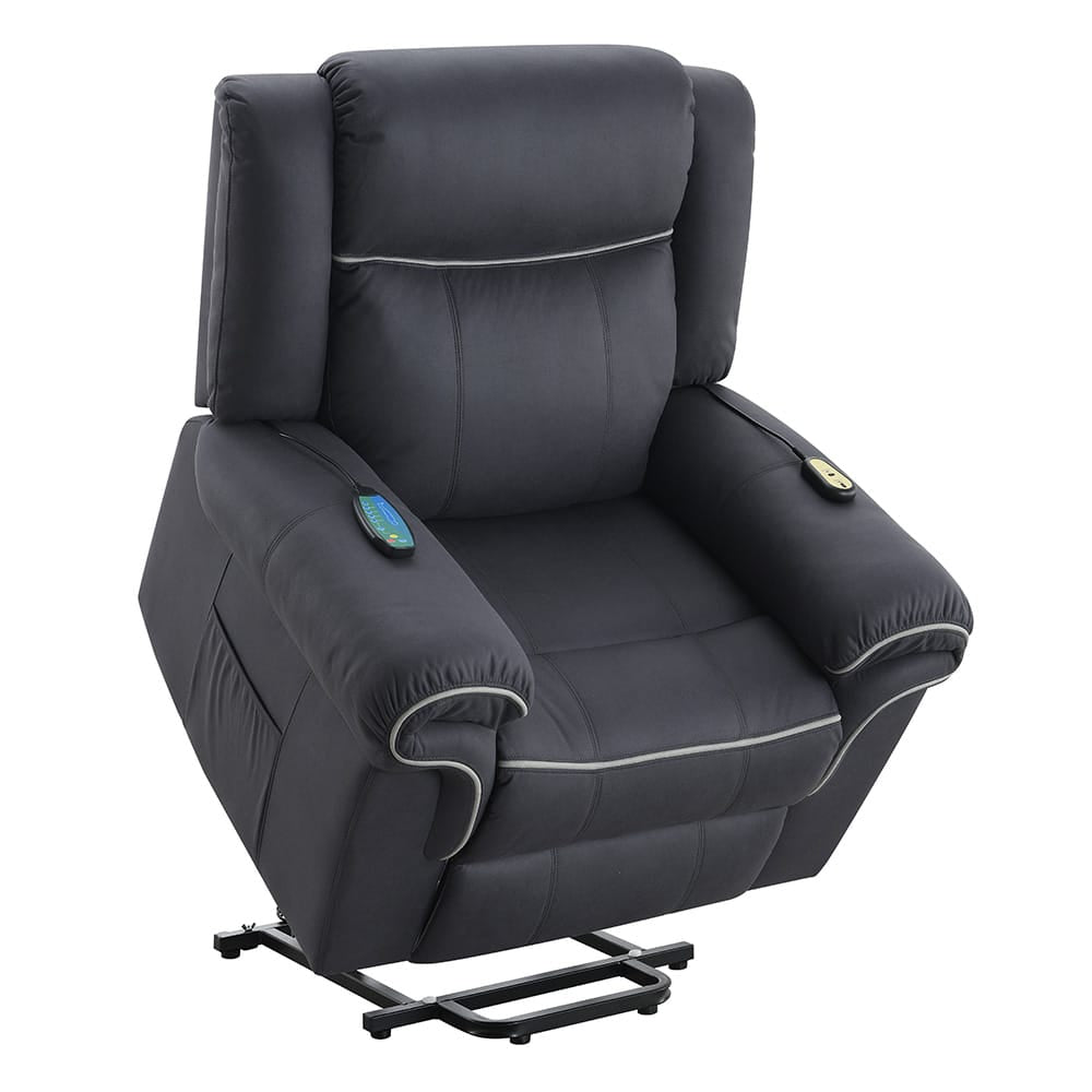 ACME Furniture - Domana - Power Recliner w/Lift & Heating & Massage - Dark Blue Polished Microfiber - LV04274A view 5