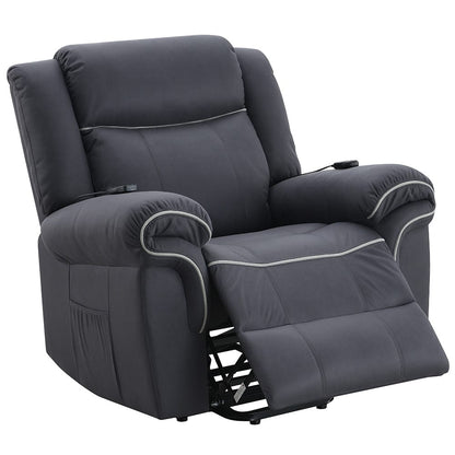 ACME Furniture - Domana - Power Recliner w/Lift & Heating & Massage - Dark Blue Polished Microfiber - LV04274A view 6